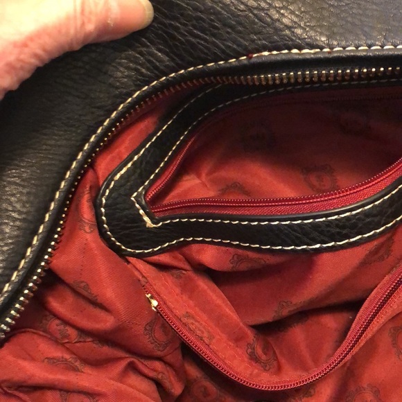 W J DESIGN BRASILEIRO LARGE BLACK LEATHER HANDBAG TASSELS METAL ZIPPER - #172 - Picture 6 of 16